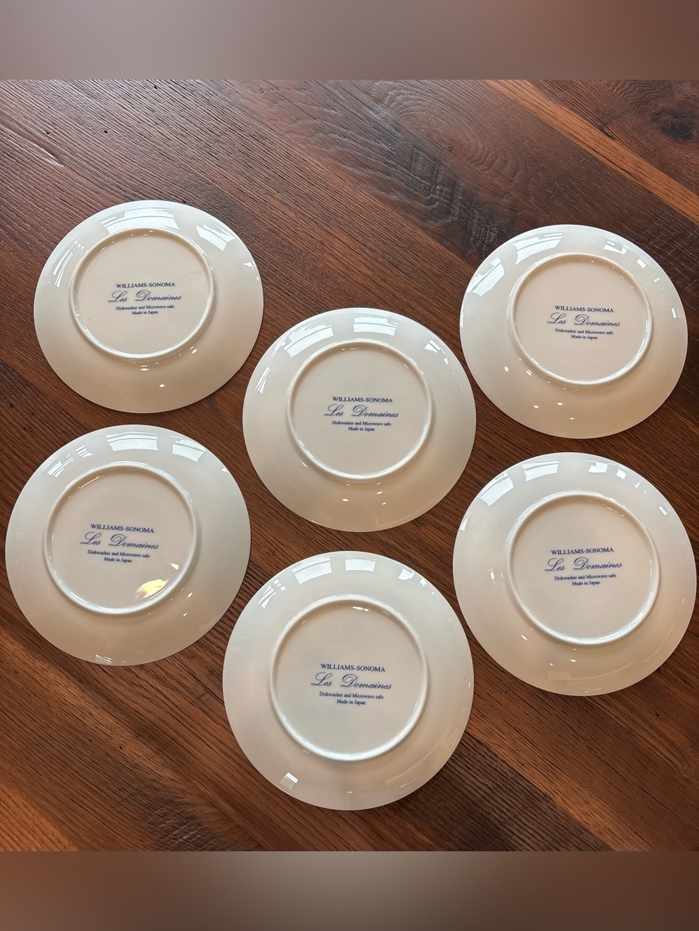 Vintage Plates,Rare LES DOMAINES Williams Sonoma Blue/White Dessert Set Of 6, 8” - Picture 4 of 13